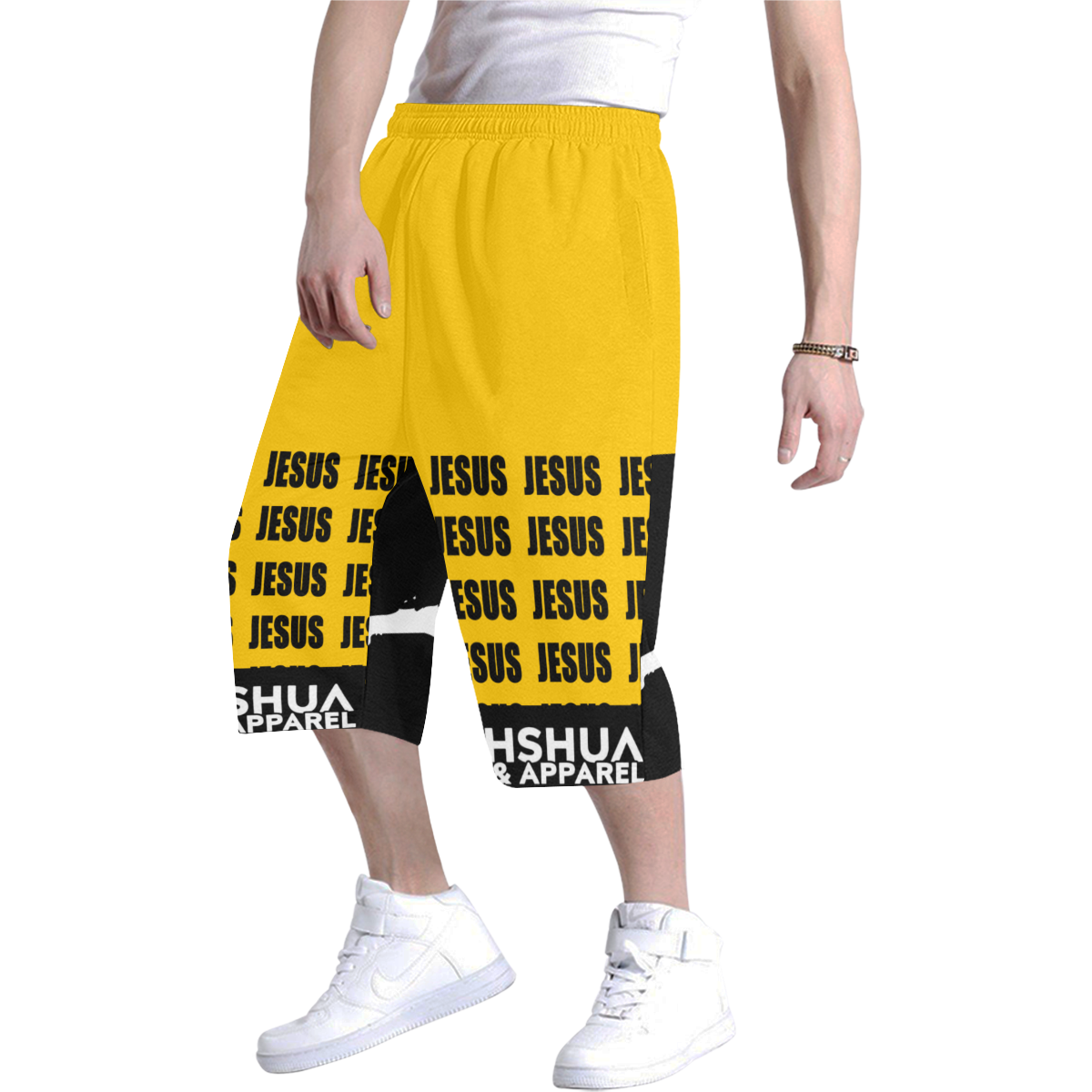 Yellow Men's All Over Print Baggy Shorts (Model L37)