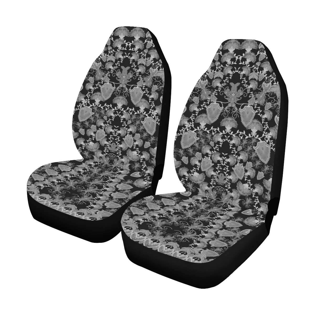 syrian flowers black Car Seat Covers (Set of 2)