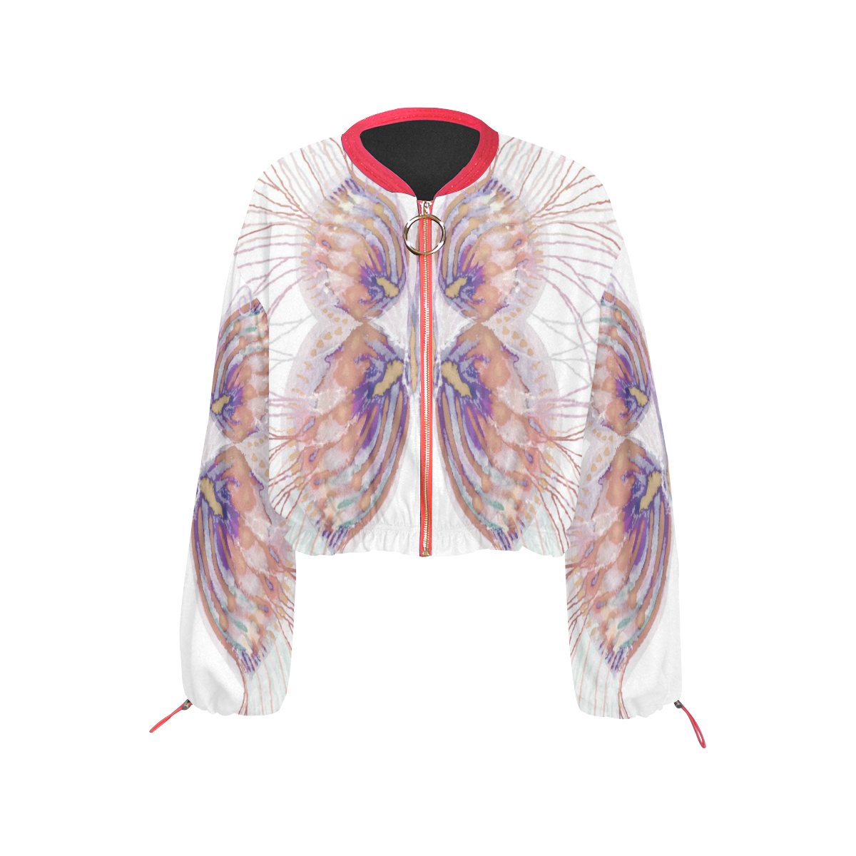 papillon1-9 Cropped Chiffon Jacket for Women (Model H30)