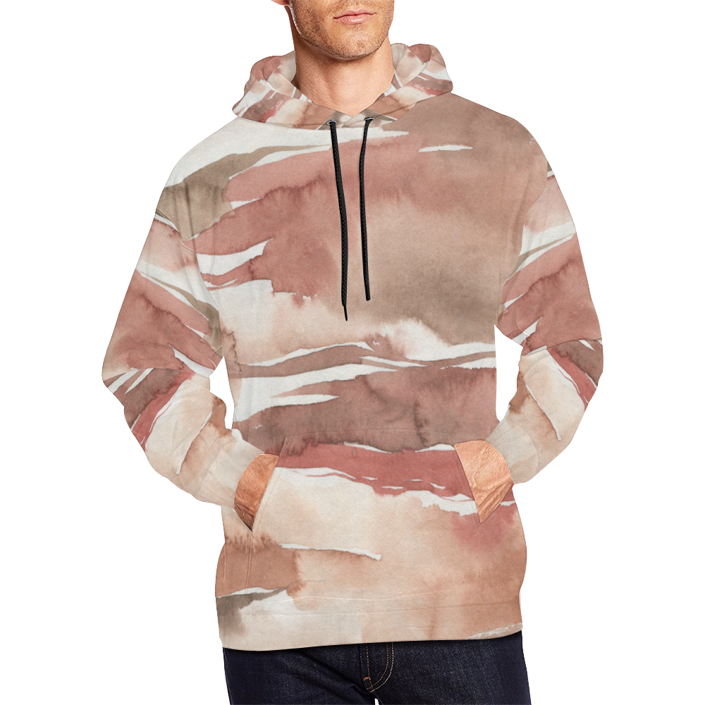 Men's Pull Over Hoodie Spill All Over Print Hoodie for Men/Large Size (USA Size) (Model H13)