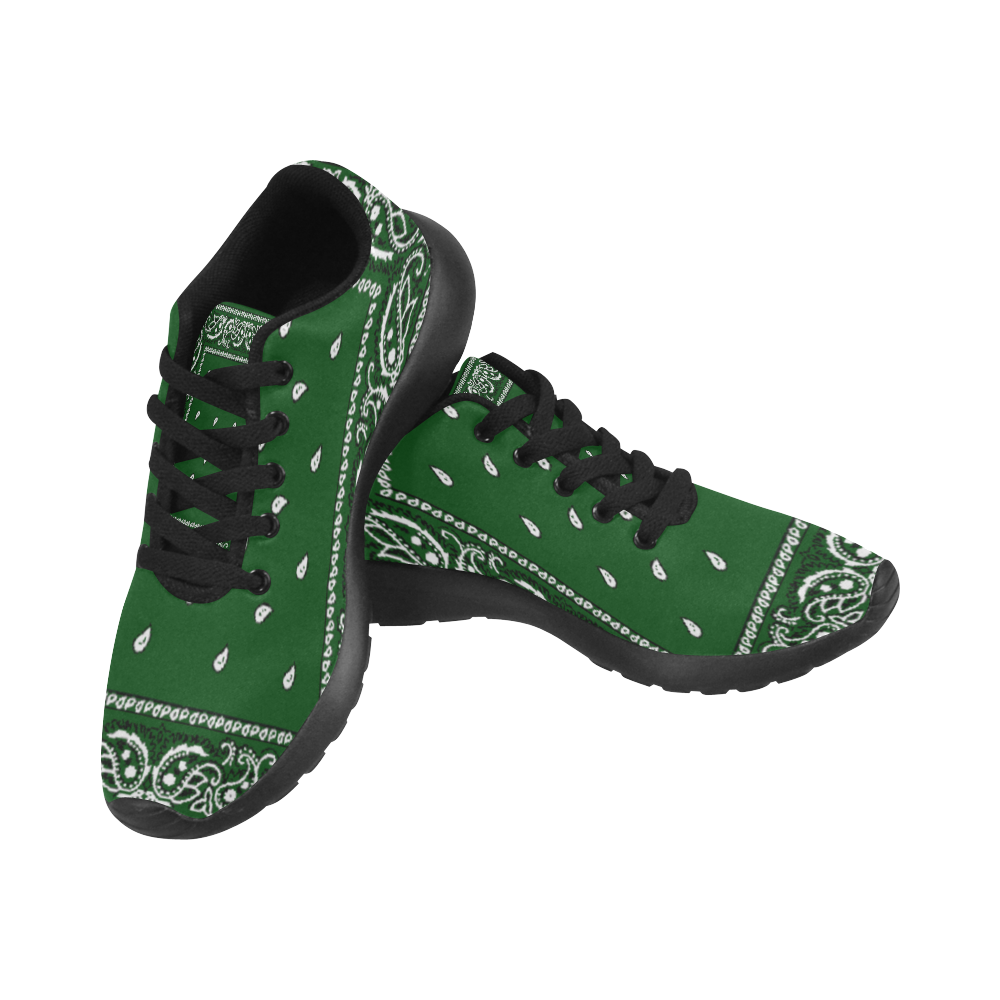 Green Bandana Women-Black Women’s Running Shoes (Model 020)