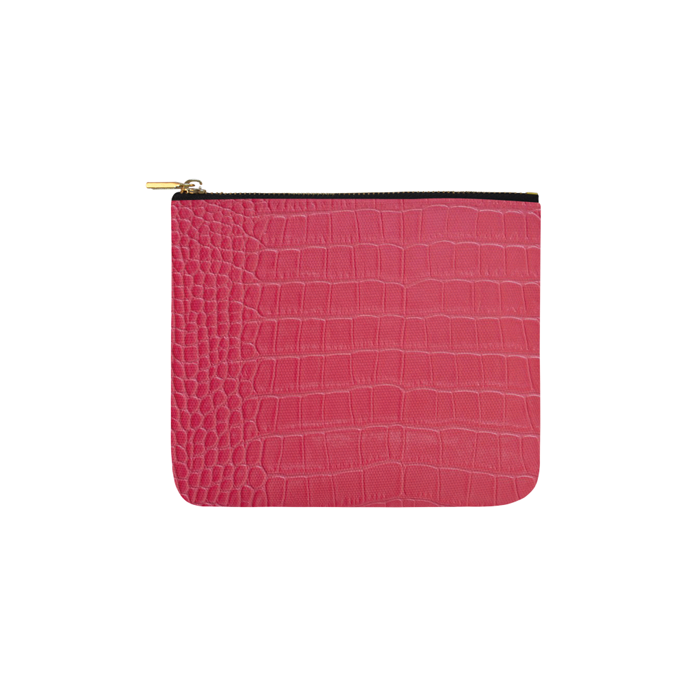 Red Snake Skin Carry-All Pouch 6''x5''