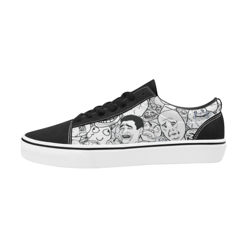 skate memes002 Men's Low Top Skateboarding Shoes (Model E001-2)