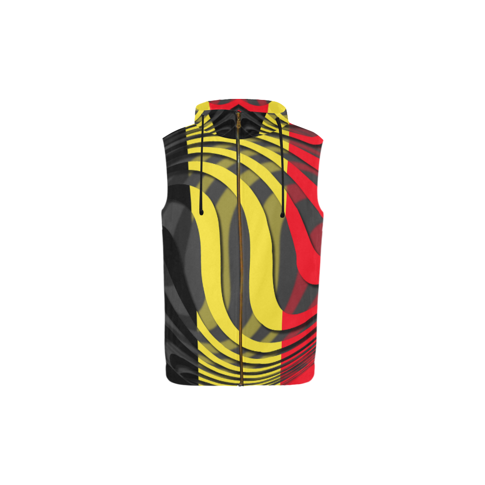 The Flag of Belgium All Over Print Sleeveless Zip Up Hoodie for Kid (Model H16)