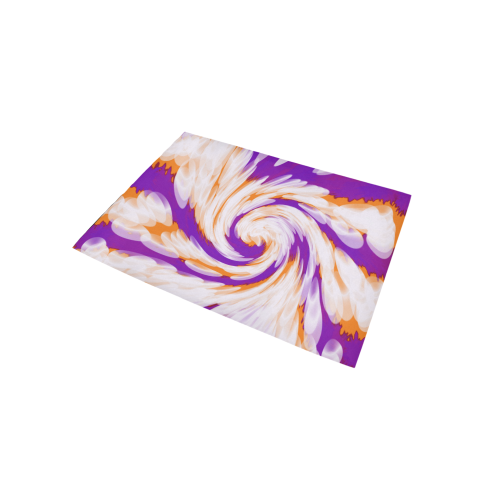Purple Orange Tie Dye Swirl Abstract Area Rug 5'x3'3''