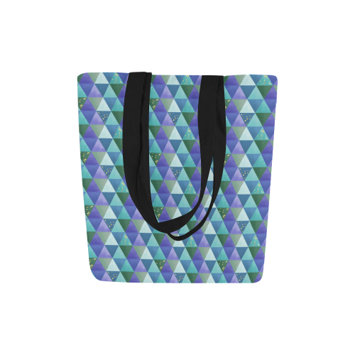 Triangle Pattern - Blue Violet Teal Green Canvas Tote Bag (Model 1657)