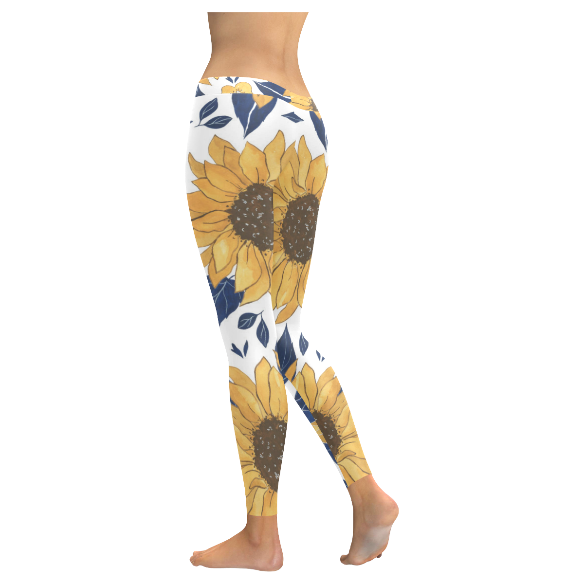 Sunflowers Low Rise Leggings Women's Low Rise Leggings (Invisible Stitch) (Model L05)