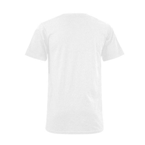 Break Dancing Colorful  White Men's V-Neck T-shirt  Big Size(USA Size) (Model T10)