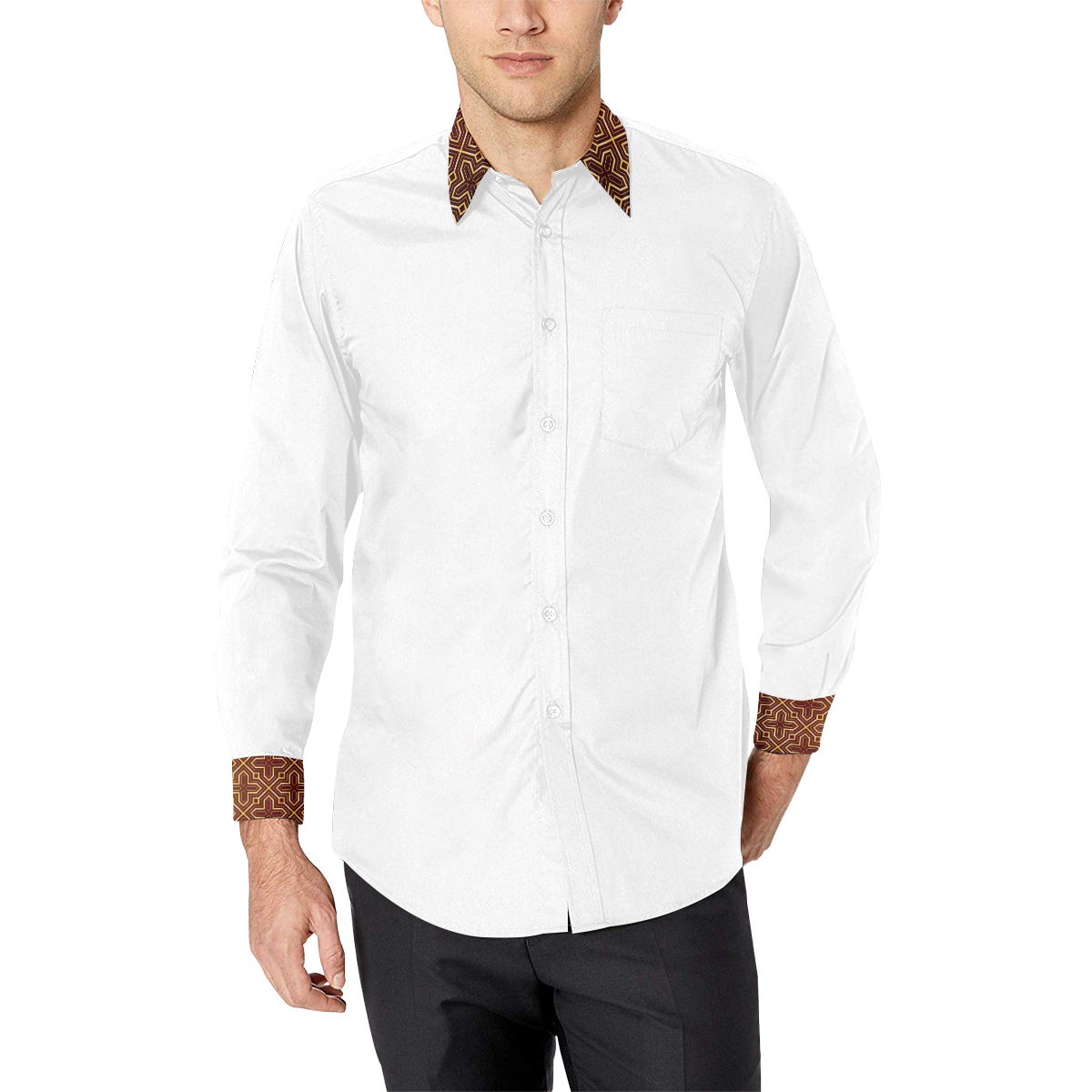 M Shirt 4 Men's All Over Print Casual Dress Shirt (Model T61)