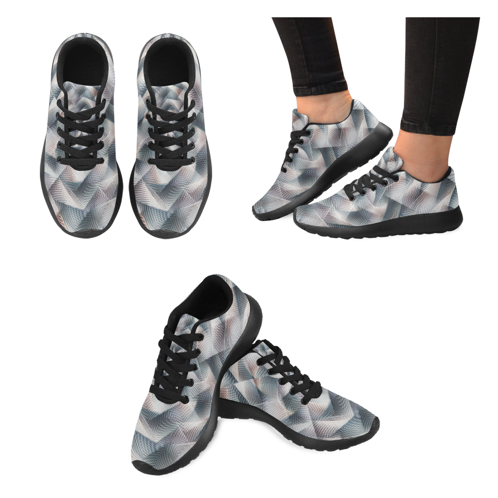Metallic Petals by Jera Nour Women's Running Shoes/Large Size (Model 020)
