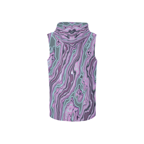 Purple marble All Over Print Sleeveless Zip Up Hoodie for Women (Model H16)