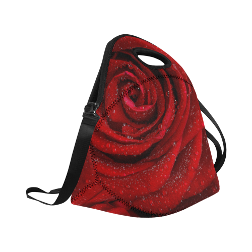 Red rosa Neoprene Lunch Bag/Large (Model 1669)