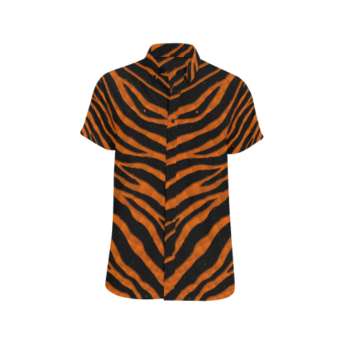 Ripped SpaceTime Stripes - Orange Men's All Over Print Short Sleeve Shirt (Model T53)