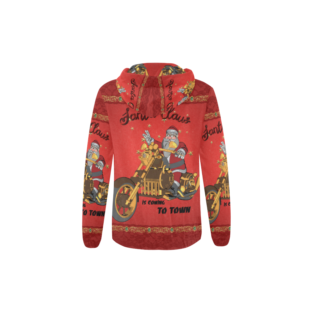Santa Claus wish you a merry Christmas All Over Print Full Zip Hoodie for Kid (Model H14)