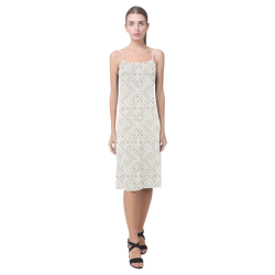 White 3D Geometric Pattern Alcestis Slip Dress (Model D05)