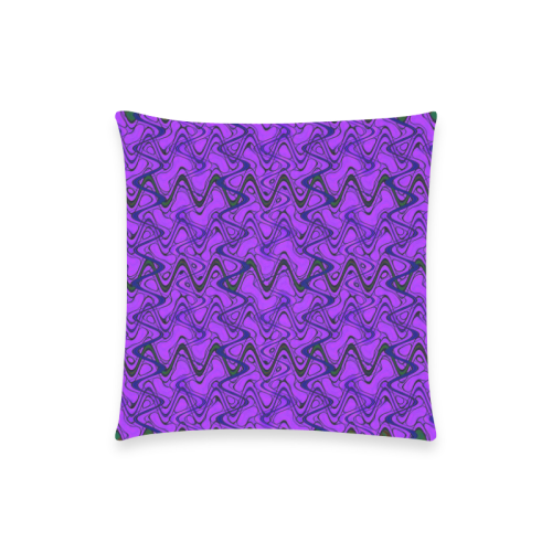 Purple and Black Waves pattern design Custom  Pillow Case 18"x18" (one side) No Zipper