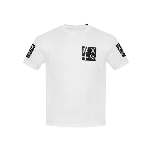 NUMBERS Collection Symbols LOGO White/Black Kids' All Over Print T-shirt (USA Size) (Model T40)