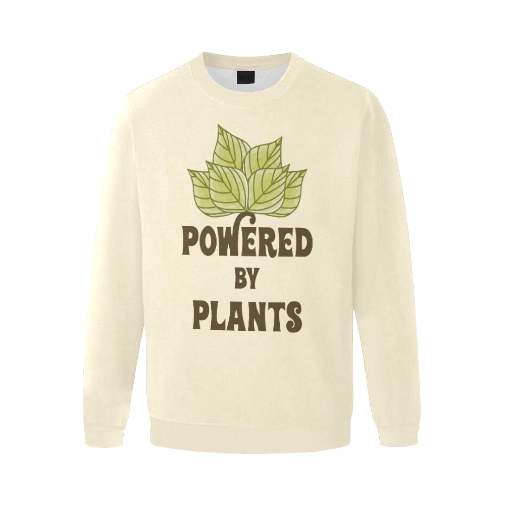 Powered by Plants (vegan) Men's Oversized Fleece Crew Sweatshirt (Model H18)