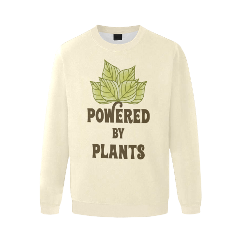 Powered by Plants (vegan) Men's Oversized Fleece Crew Sweatshirt (Model H18)