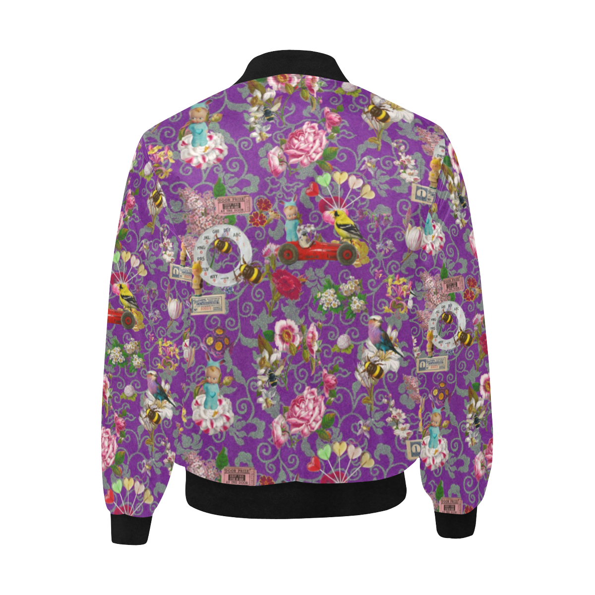 Spring Bank Holiday All Over Print Quilted Bomber Jacket for Men (Model H33)