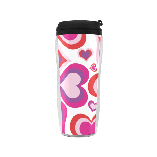 PURPLE AND PINK HEARTS Reusable Coffee Cup (11.8oz)