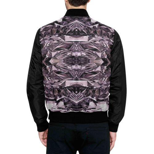 deep space pink All Over Print Quilted Bomber Jacket for Men (Model H33)