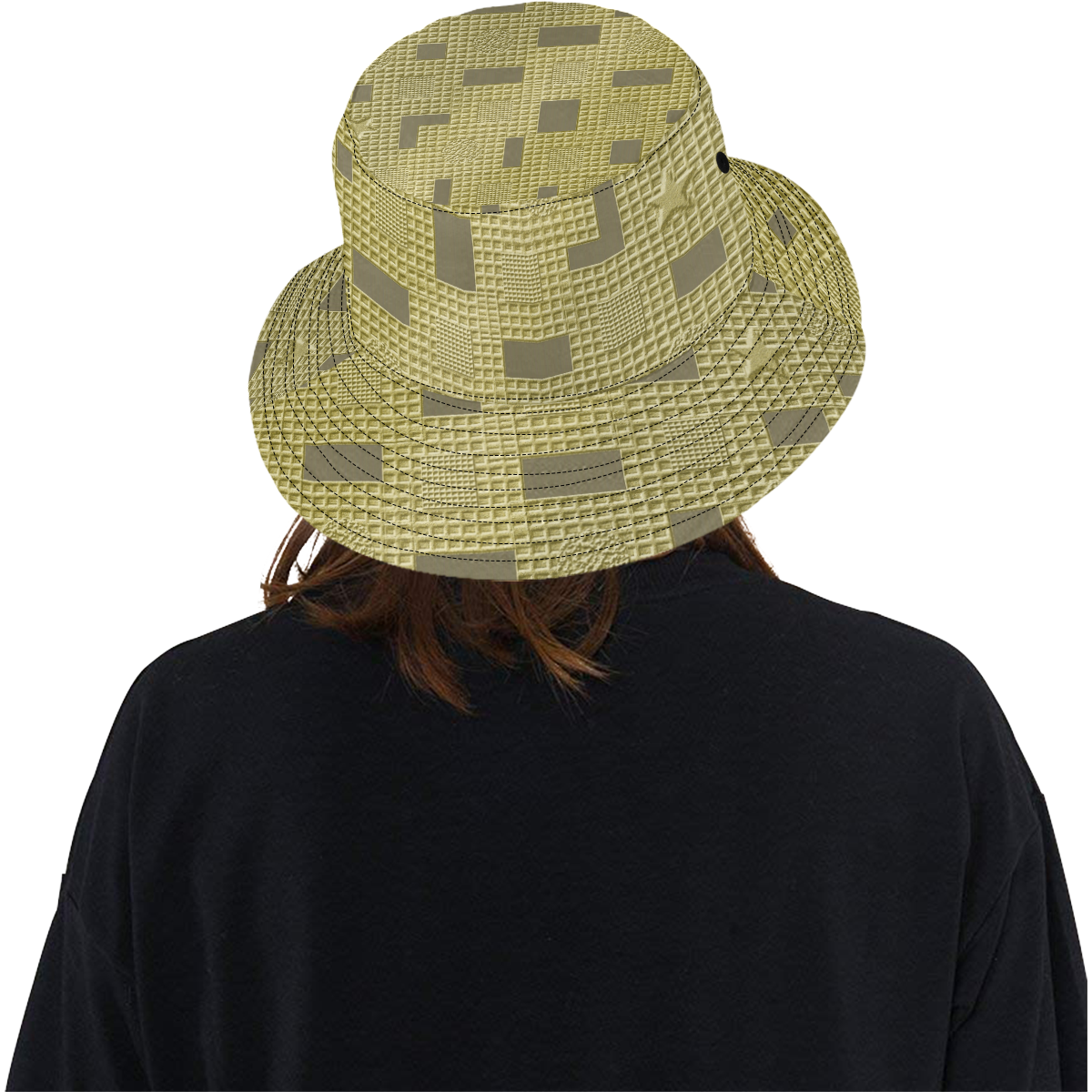 GOLD GEOMETRY LADYLIKE All Over Print Bucket Hat