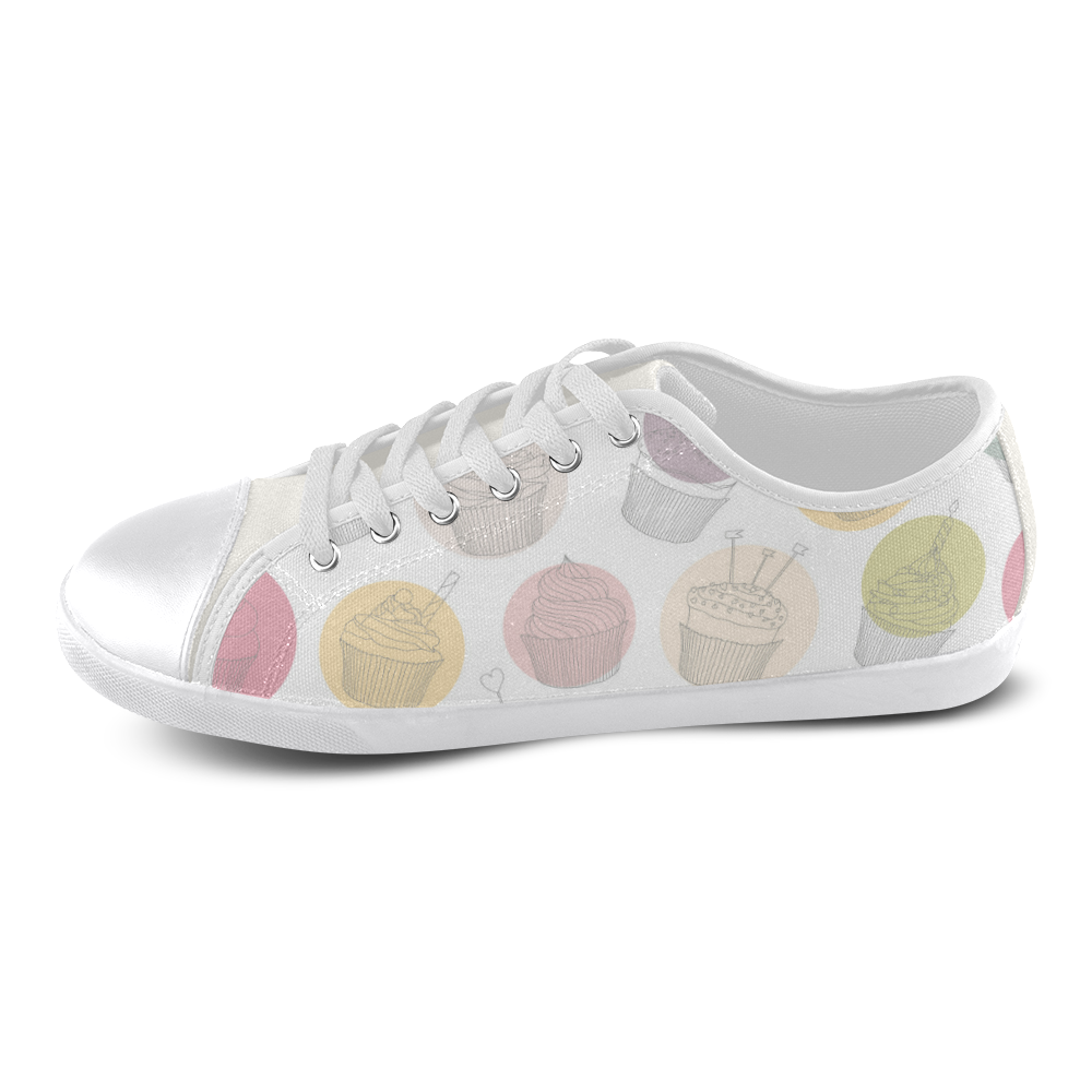 Colorful Cupcakes Canvas Shoes for Women/Large Size (Model 016)