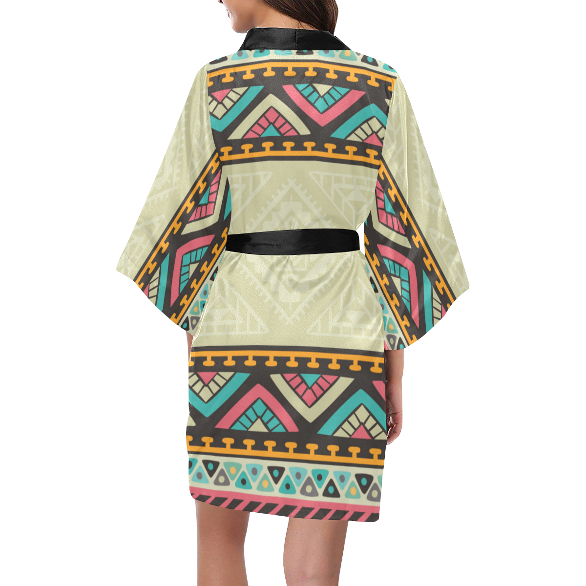 Beautiful Ethnic Tiki Design Kimono Robe