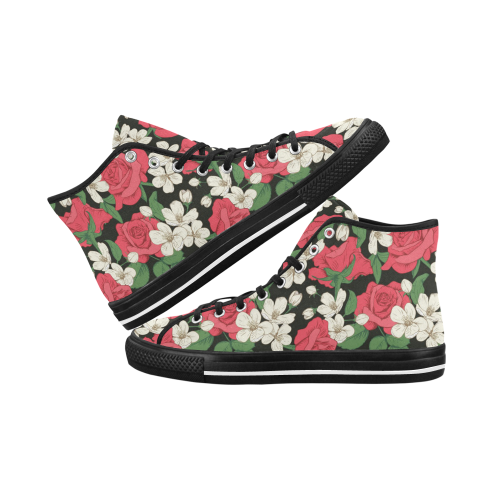 Pink, White and Black Floral Vancouver H Men's Canvas Shoes (1013-1)