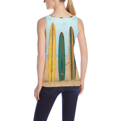 GONE SURFIN'  RETRO All Over Print Tank Top for Women (Model T43)
