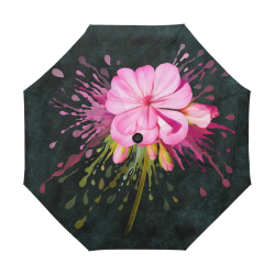Pink flower, color splash, floral eruption Anti-UV Auto-Foldable Umbrella (U09)