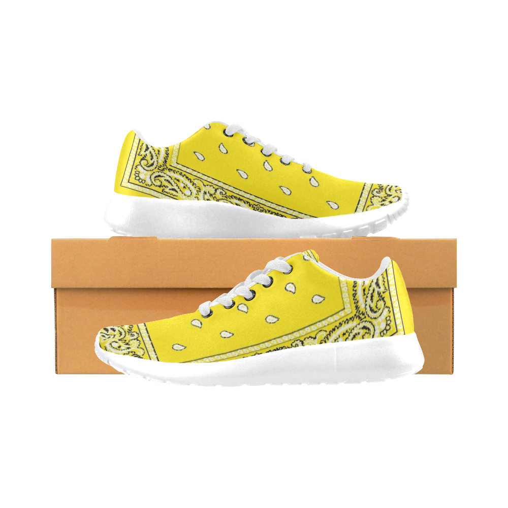 Yellow Bandana Men-White Men’s Running Shoes (Model 020)