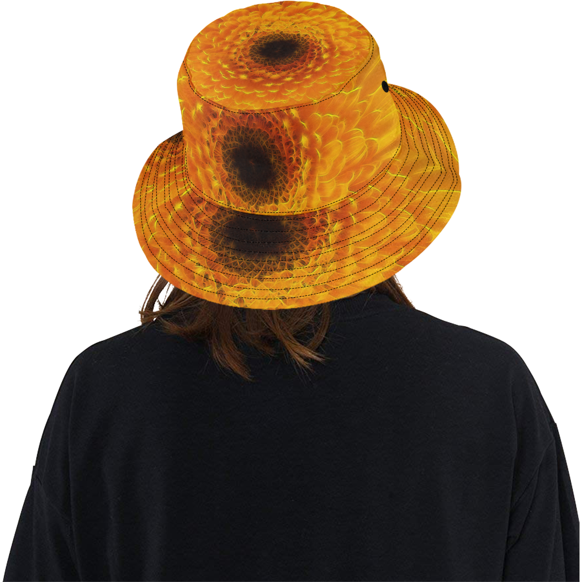 Yellow Flower Tangle FX All Over Print Bucket Hat