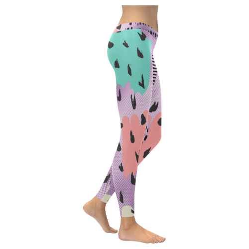 dot pattern Women's Low Rise Leggings (Invisible Stitch) (Model L05)