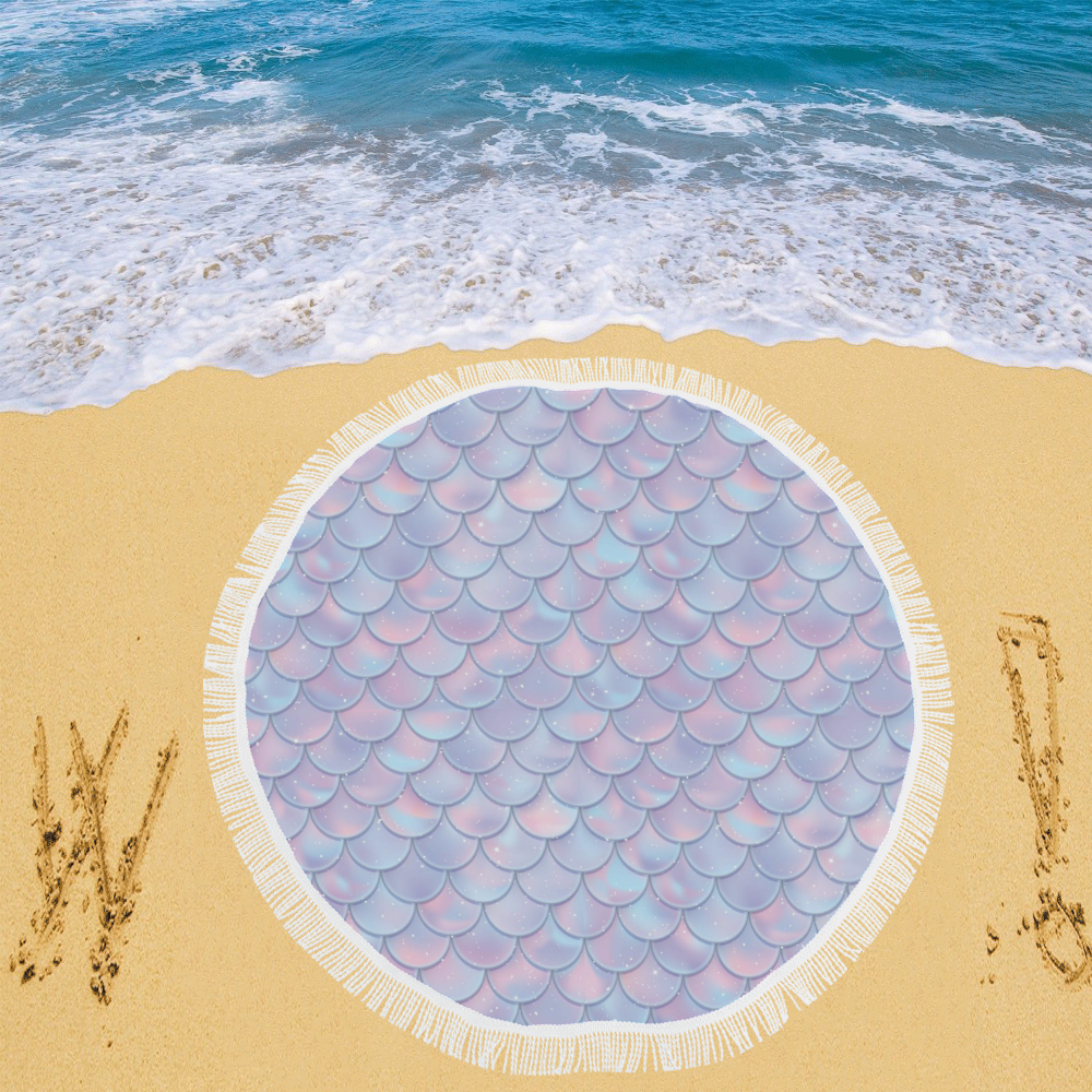Mermaid Scales Circular Beach Shawl 59"x 59"