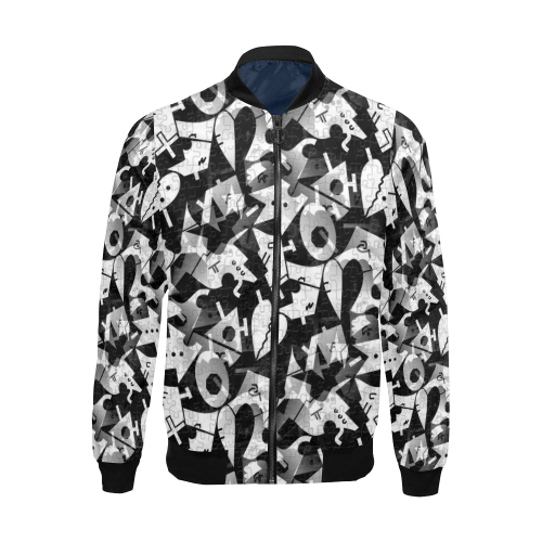 Black and White Pop Art by Nico Bielow All Over Print Bomber Jacket for Men (Model H19)