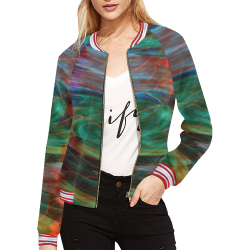 Ray of Twirls All Over Print Bomber Jacket for Women (Model H21)