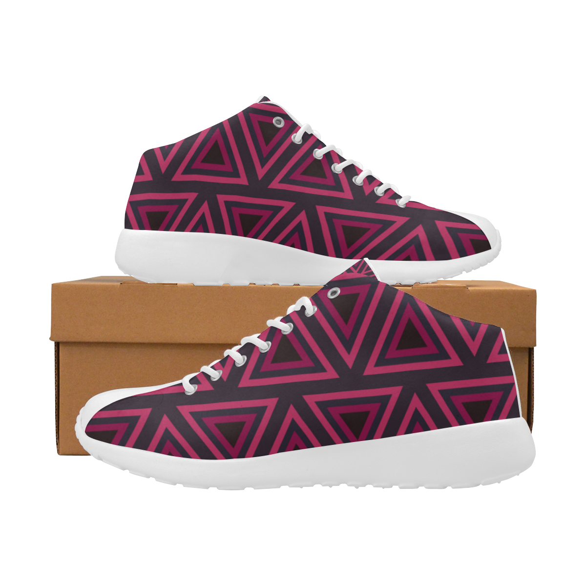 Tribal Ethnic Triangles Women's Basketball Training Shoes/Large Size (Model 47502)