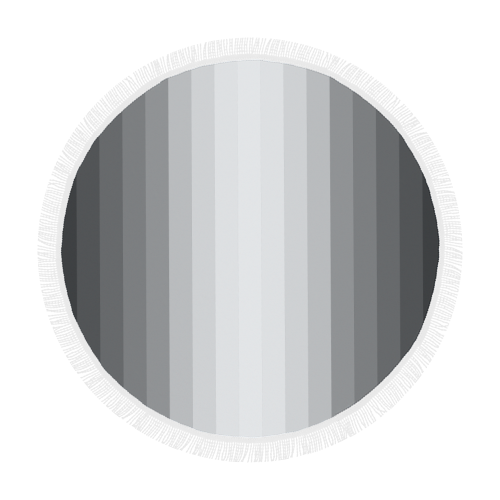Black, grey, white multicolored stripes Circular Beach Shawl 59"x 59"