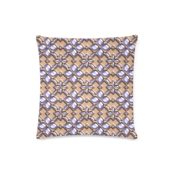 Blue glass pattern in brown background. Custom Zippered Pillow Case 16"x16"(Twin Sides)