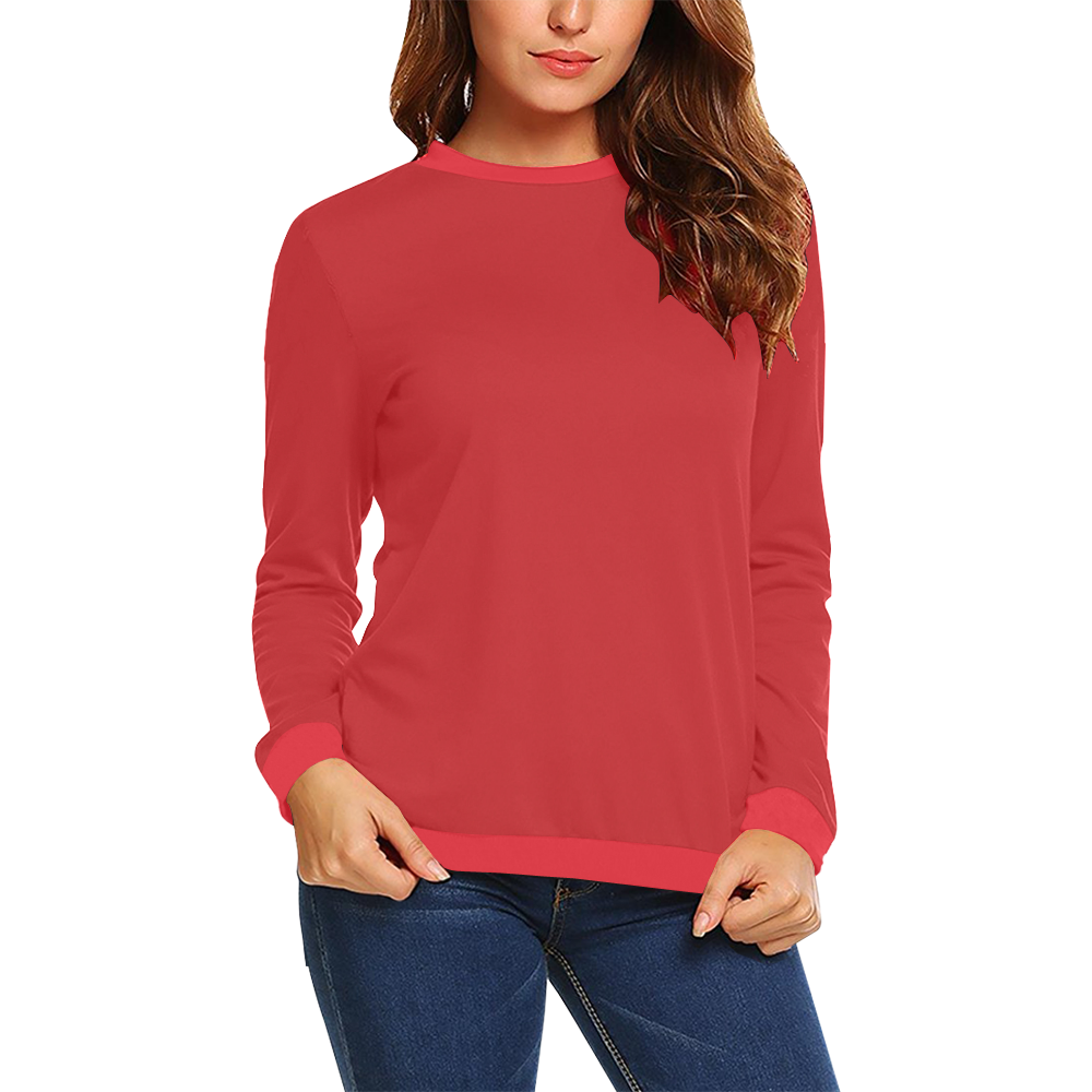 Alizarin Dissolve All Over Print Crewneck Sweatshirt for Women (Model H18)