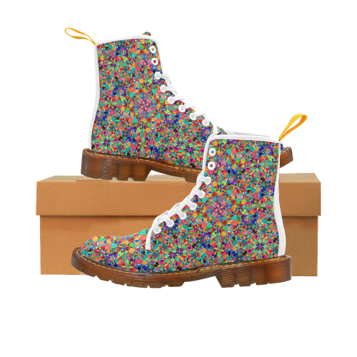 Multicolored Geometric Pattern Martin Boots For Women Model 1203H