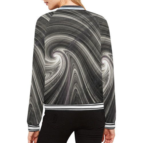 Swirl All Over Print Bomber Jacket for Women (Model H21)