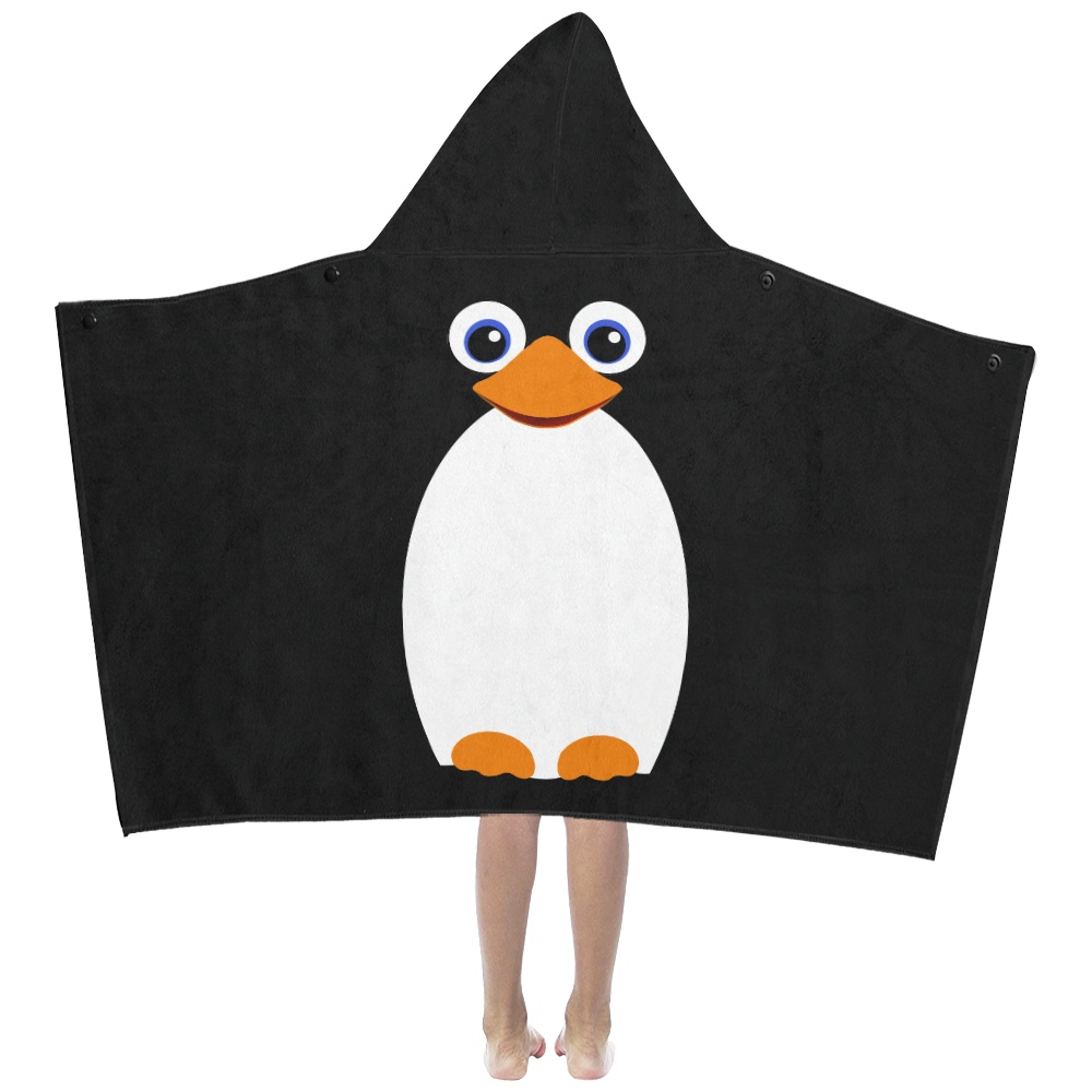 Smiling Penguin Kids' Hooded Bath Towels