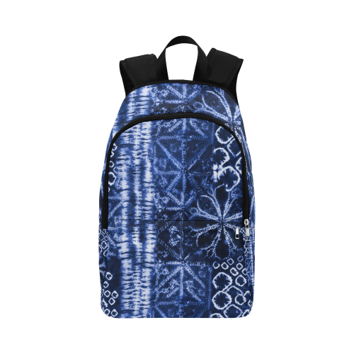 Blue Shibori Abstract Fabric Backpack for Adult (Model 1659)