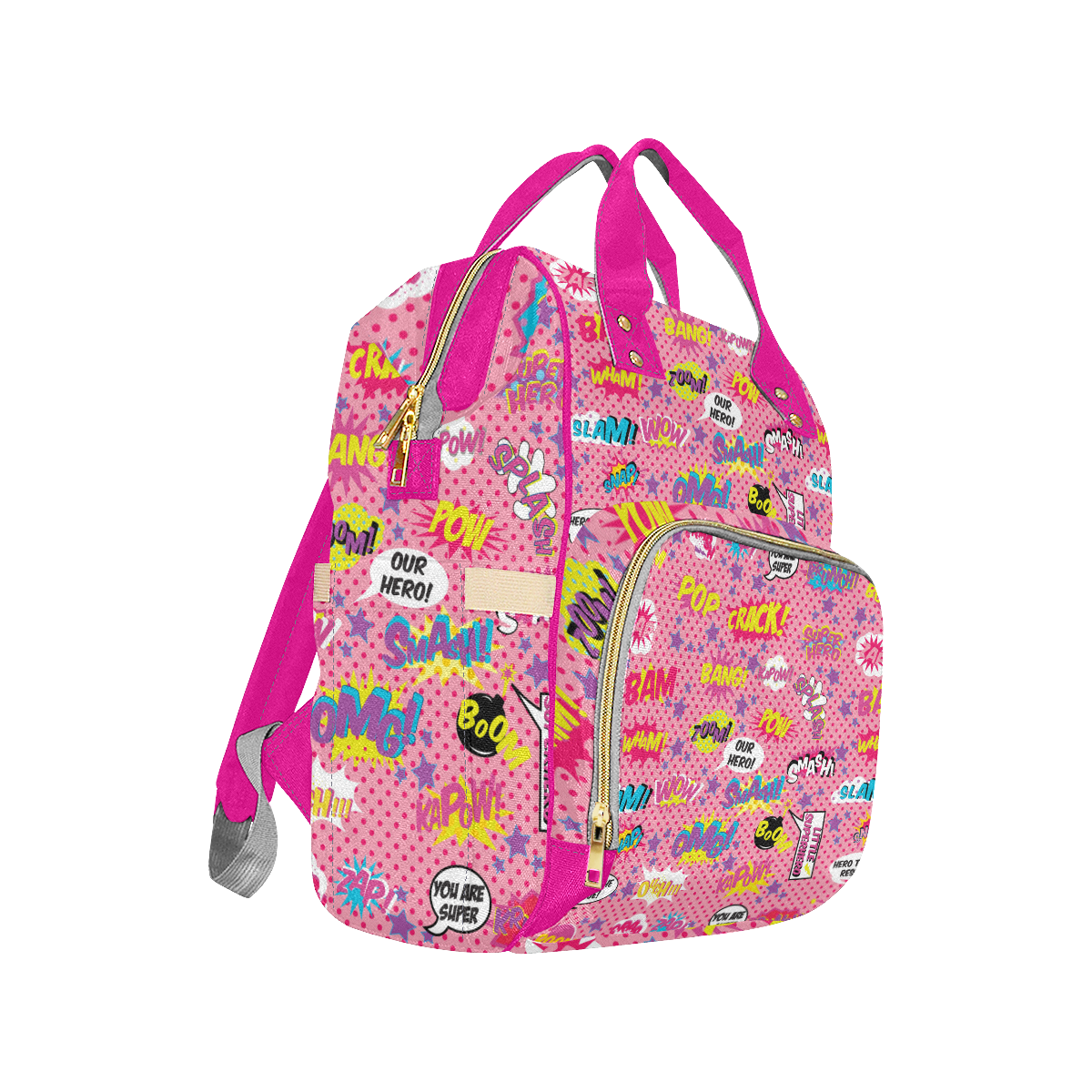 supergirl_17pinkdiaperbag Multi-Function Diaper Backpack/Diaper Bag (Model 1688)