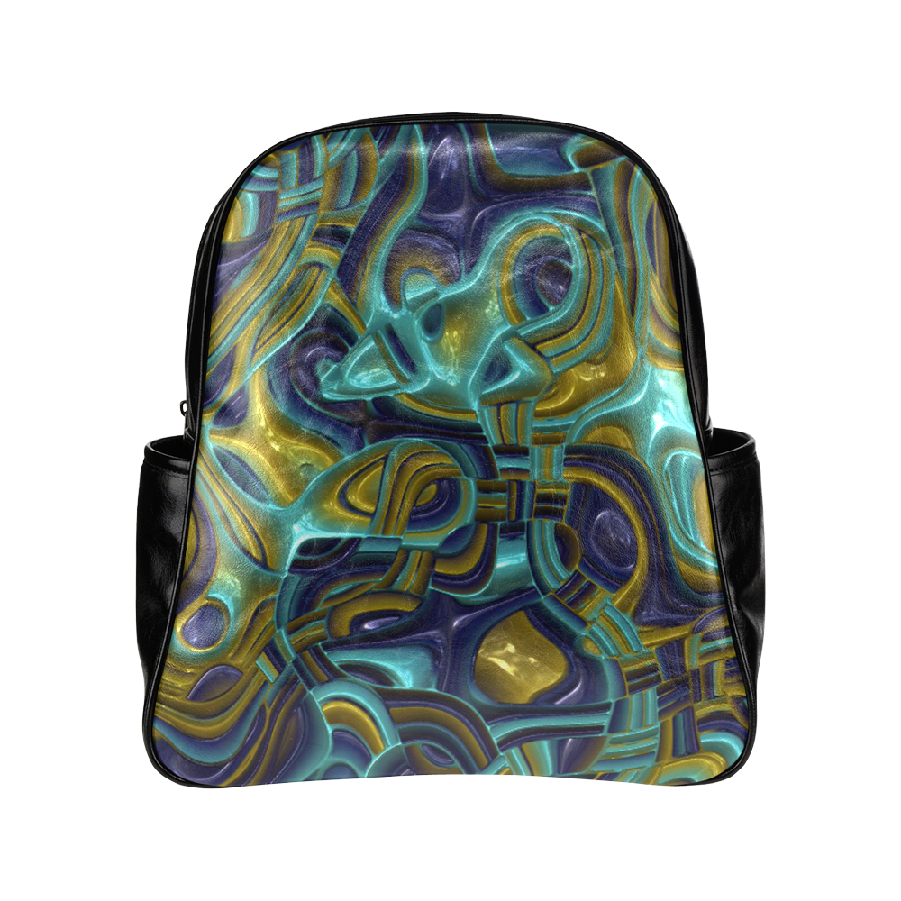 Abstract Art Deco 13 by JamColors Multi-Pockets Backpack (Model 1636)