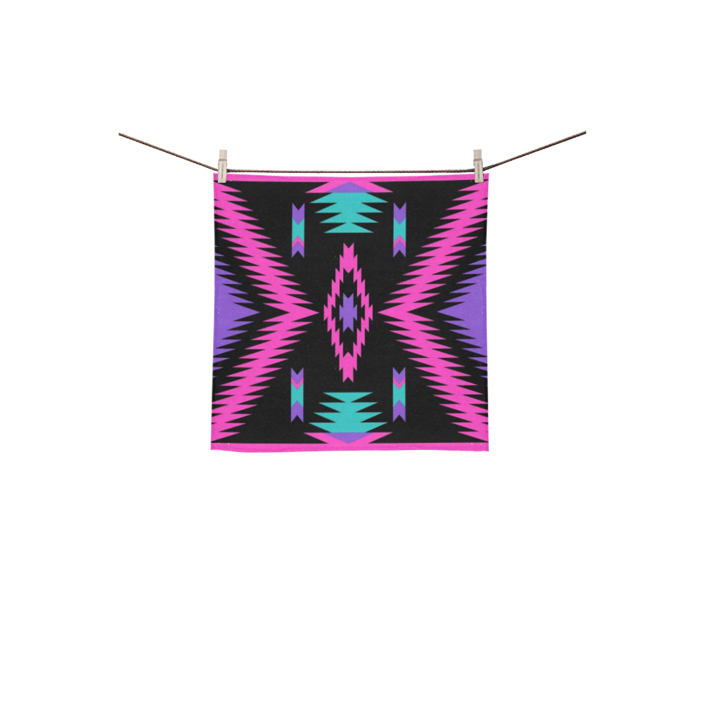 Hot Pink Aztec Square Towel 13“x13”