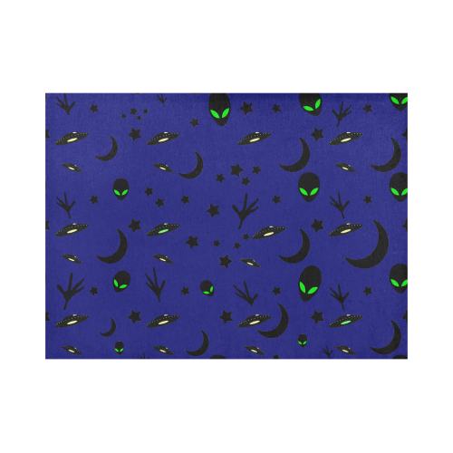 Alien Flying Saucers Stars Pattern Placemat 14’’ x 19’’ (Set of 4)